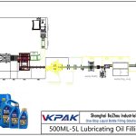 Automatic 500ML-5L Lubricating Oil Filling Line Jalur Pengisian Oli Pelumas 500 ML-5L otomatis